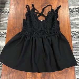Black Lacey cut out tank